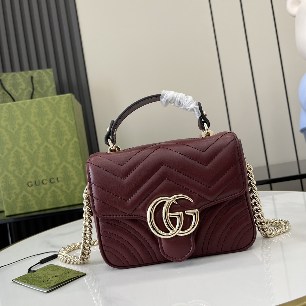 Gucci GG Marmont Mini Top Handle Bag - PerfectKickZ