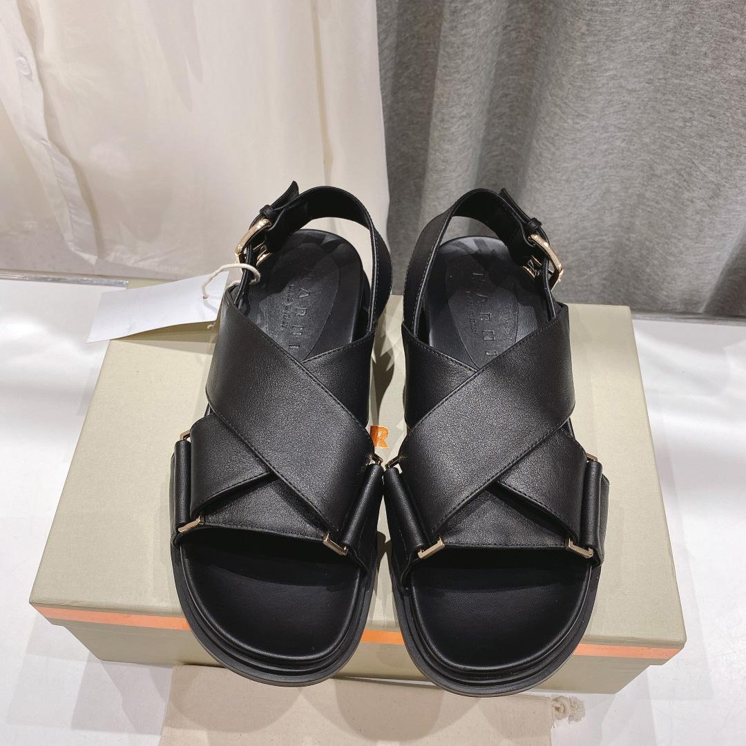 Marni Black Leather Fussbett - PerfectKickZ