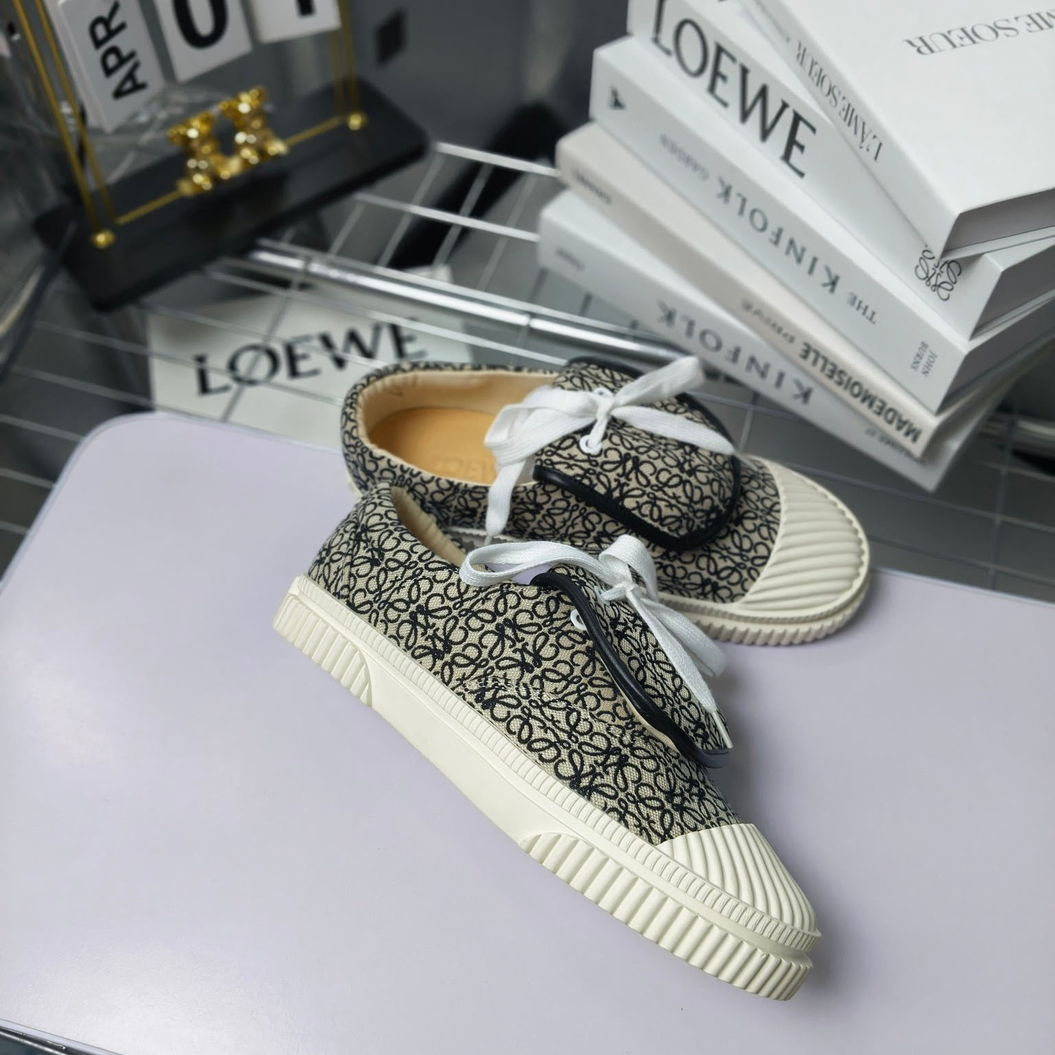 Loewe Anagram Jacquard Flap Low-top Trainers - PerfectKickZ