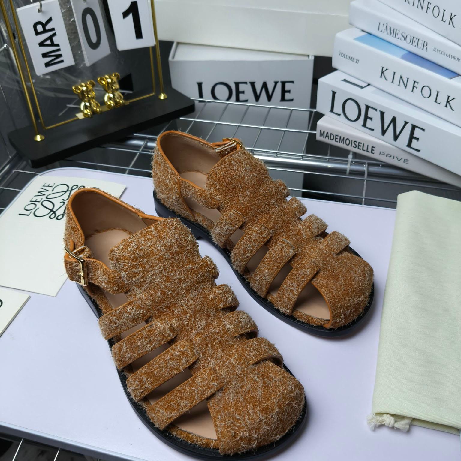 Loewe Campo Sandal In Brushed Suede - PerfectKickZ