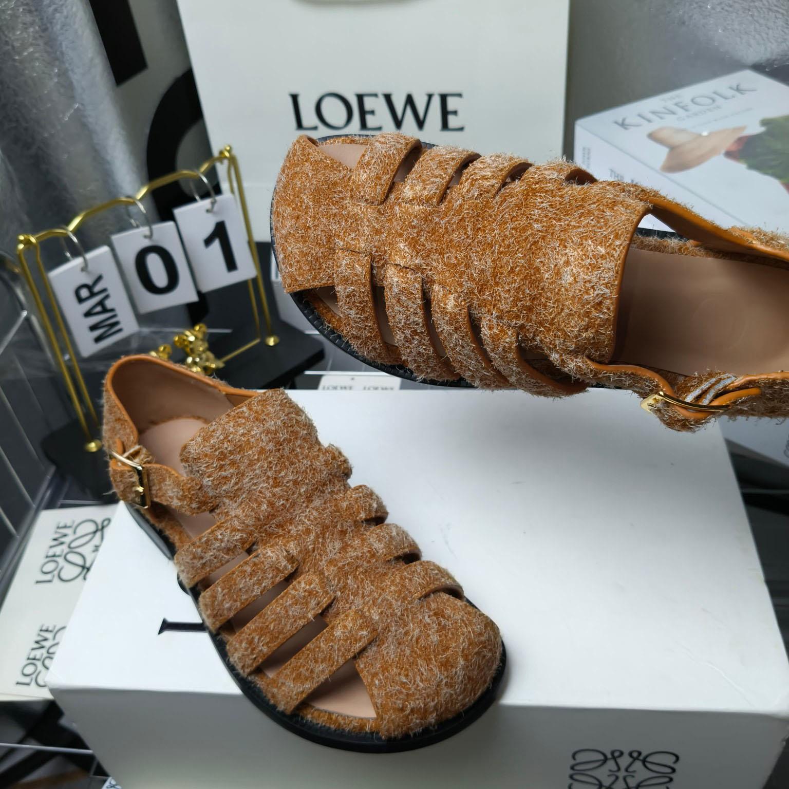 Loewe Campo Sandal In Brushed Suede - PerfectKickZ