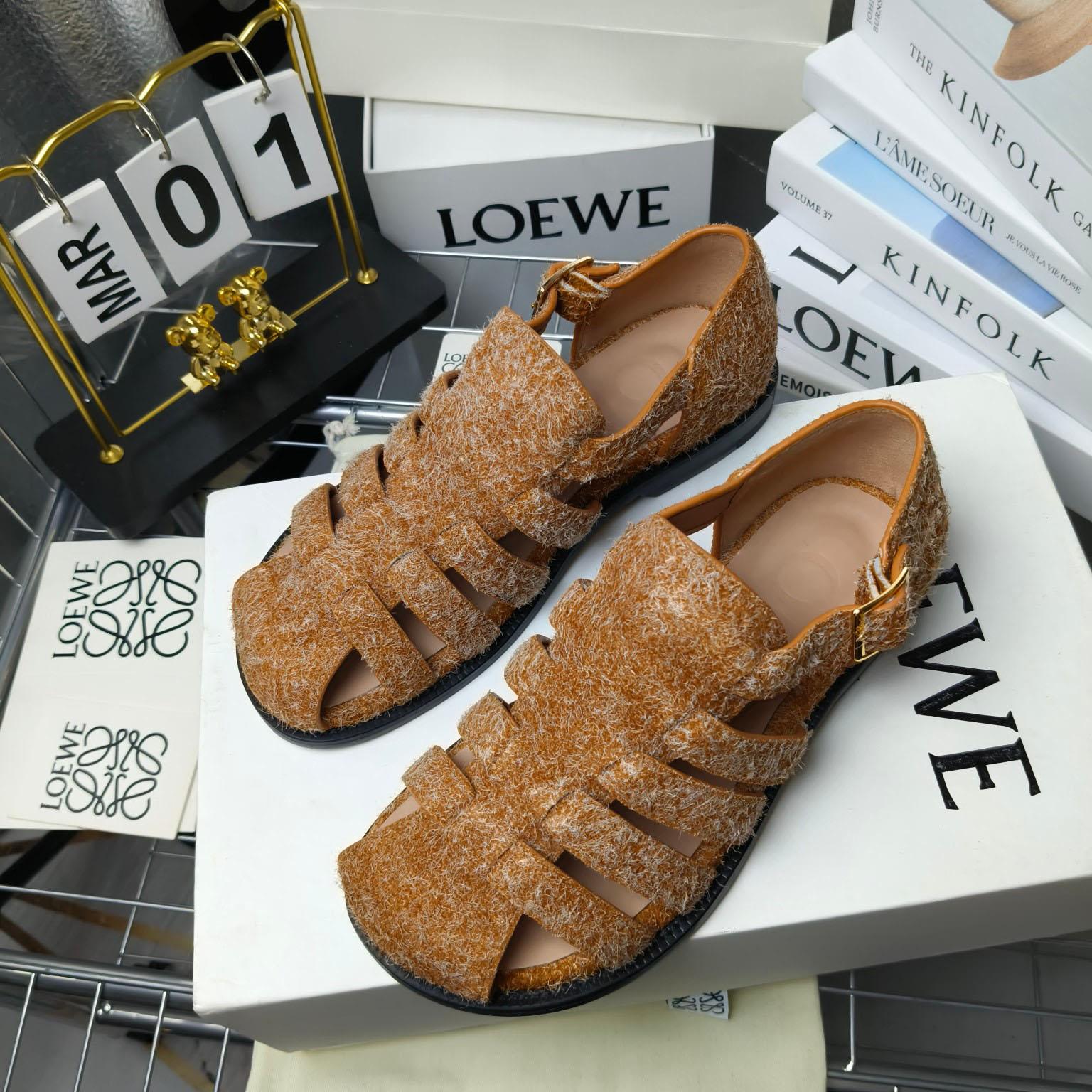 Loewe Campo Sandal In Brushed Suede - PerfectKickZ