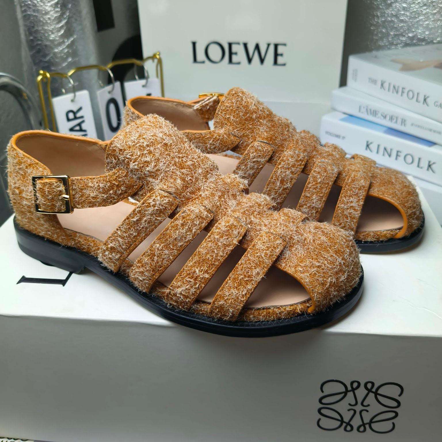 Loewe Campo Sandal In Brushed Suede - PerfectKickZ