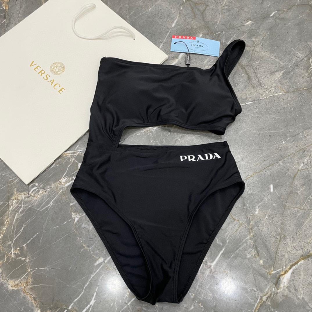 Prada One-shoulder Cut-out Swimsuit - PerfectKickZ