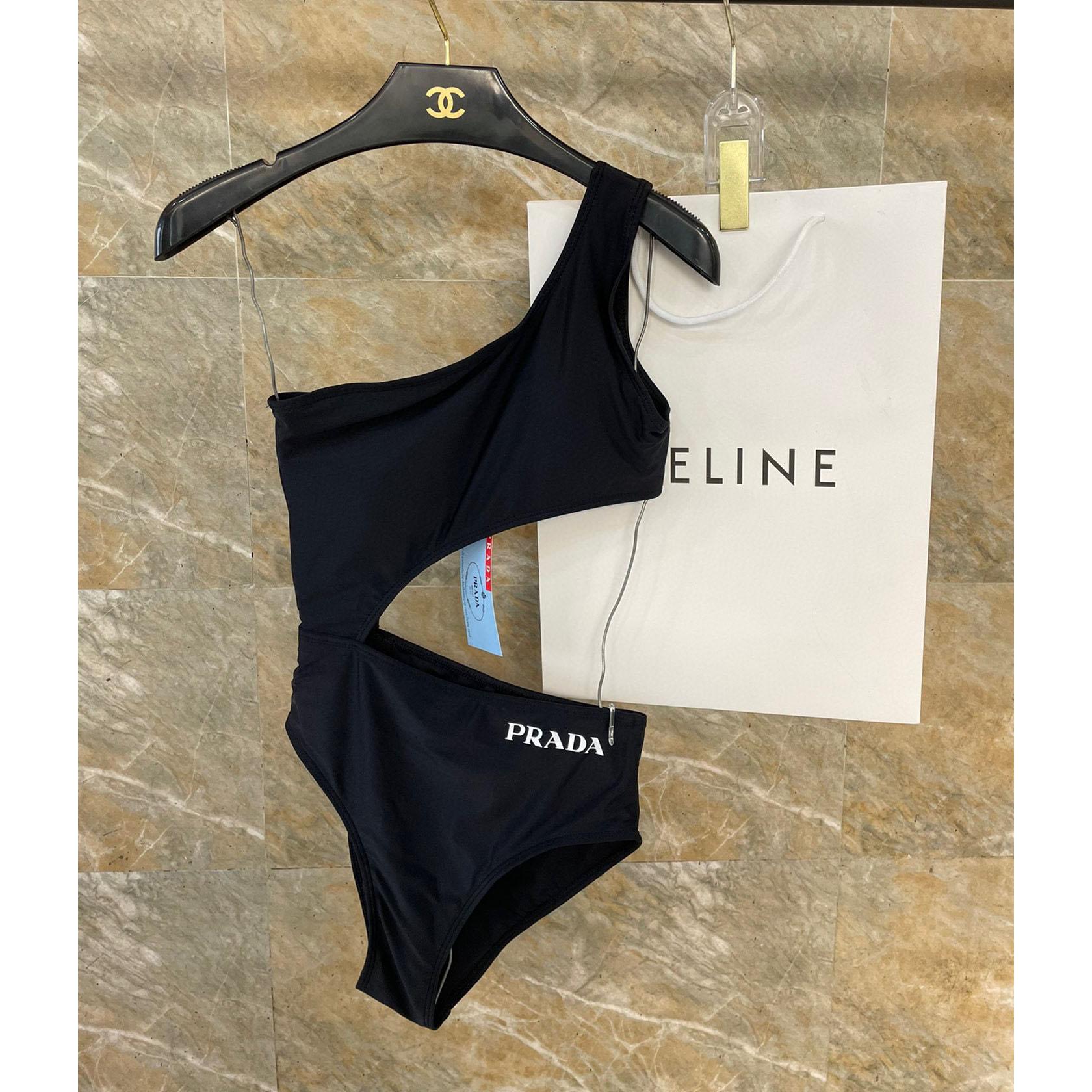 Prada One-shoulder Cut-out Swimsuit - PerfectKickZ