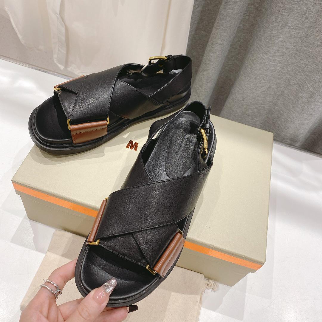 Marni Black And Brown Leather Fussbett - PerfectKickZ