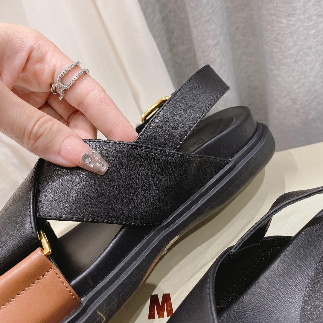 Marni Black And Brown Leather Fussbett - PerfectKickZ
