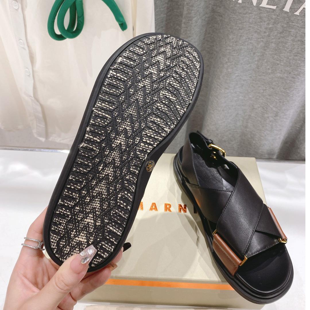 Marni Black And Brown Leather Fussbett - PerfectKickZ