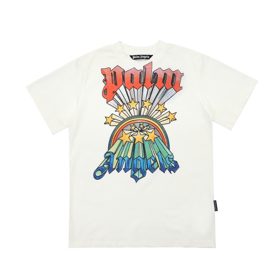 Palm Angels Rainbow Stars T-Shirt  - PerfectKickZ