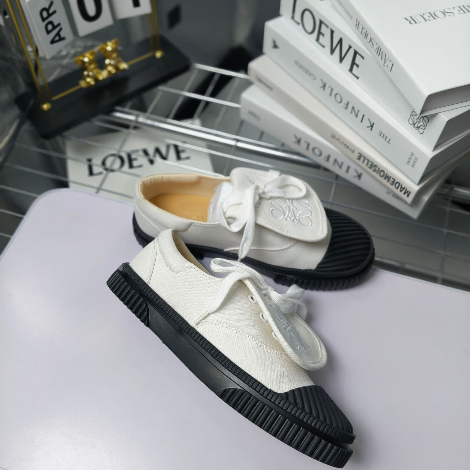 Loewe Anagram Embroidered Flap Low-Top Sneakers - PerfectKickZ