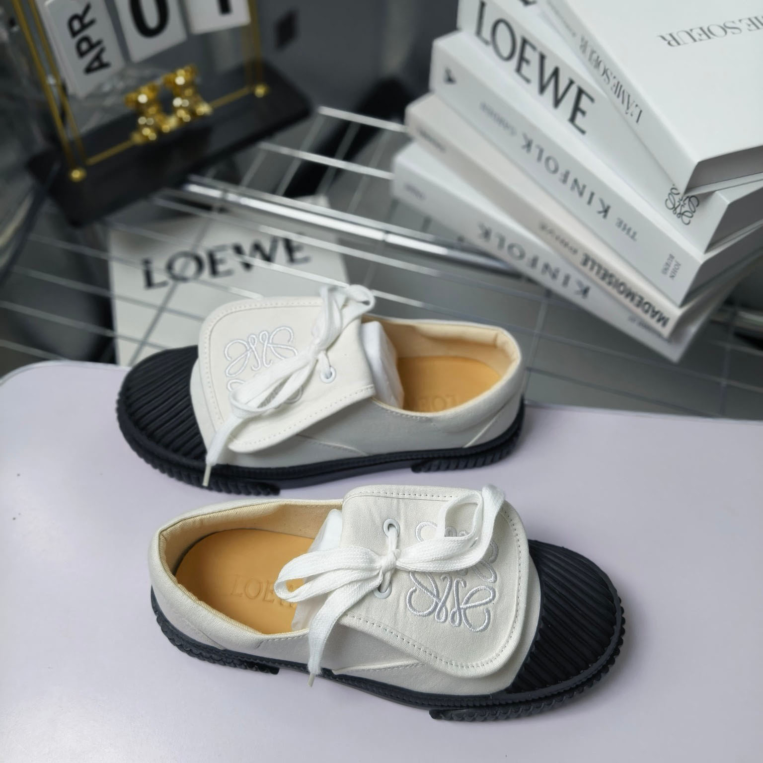 Loewe Anagram Embroidered Flap Low-Top Sneakers - PerfectKickZ