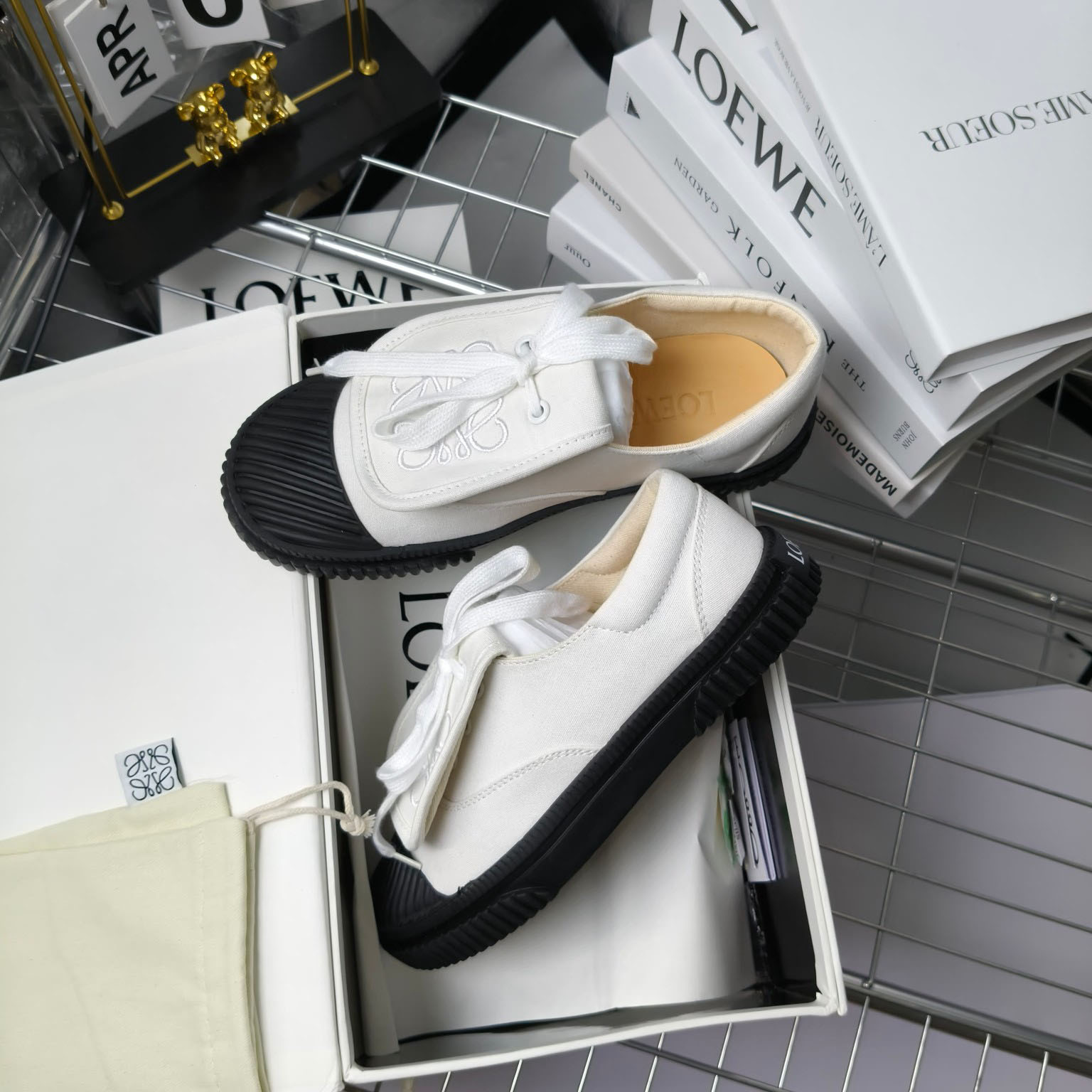 Loewe Anagram Embroidered Flap Low-Top Sneakers - PerfectKickZ