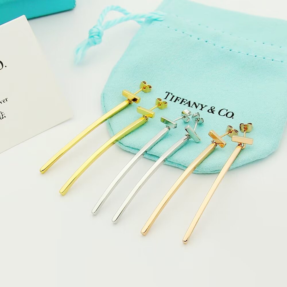 Tiffany & Co. Elongated Wire Bar Earrings - PerfectKickZ