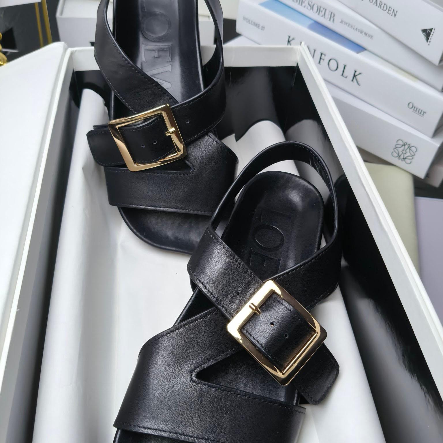 Loewe Ease Buckle Sandal In Vegetal Calfskin - PerfectKickZ