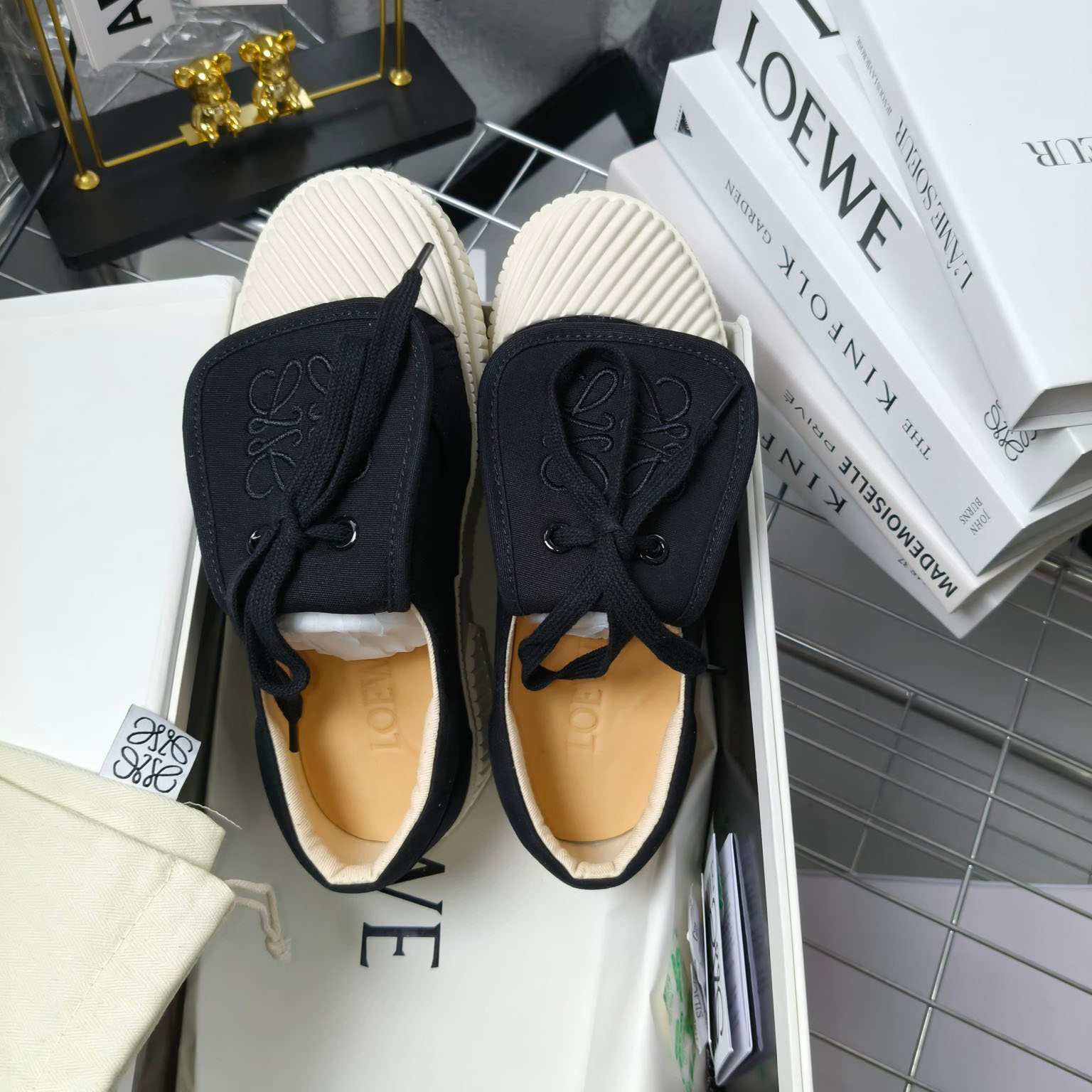 Loewe Anagram Embroidered Flap Low-Top Sneakers - PerfectKickZ