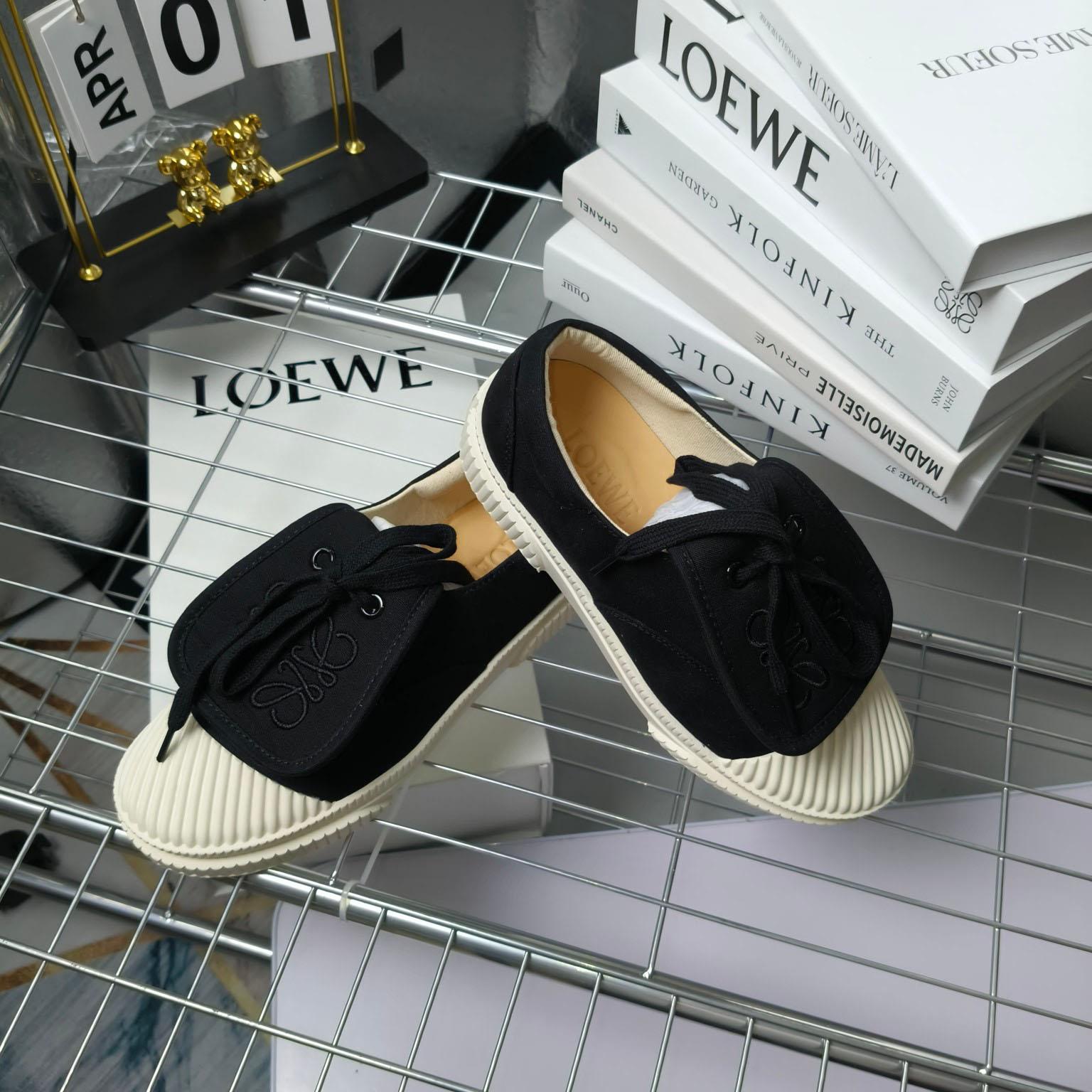 Loewe Anagram Embroidered Flap Low-Top Sneakers - PerfectKickZ
