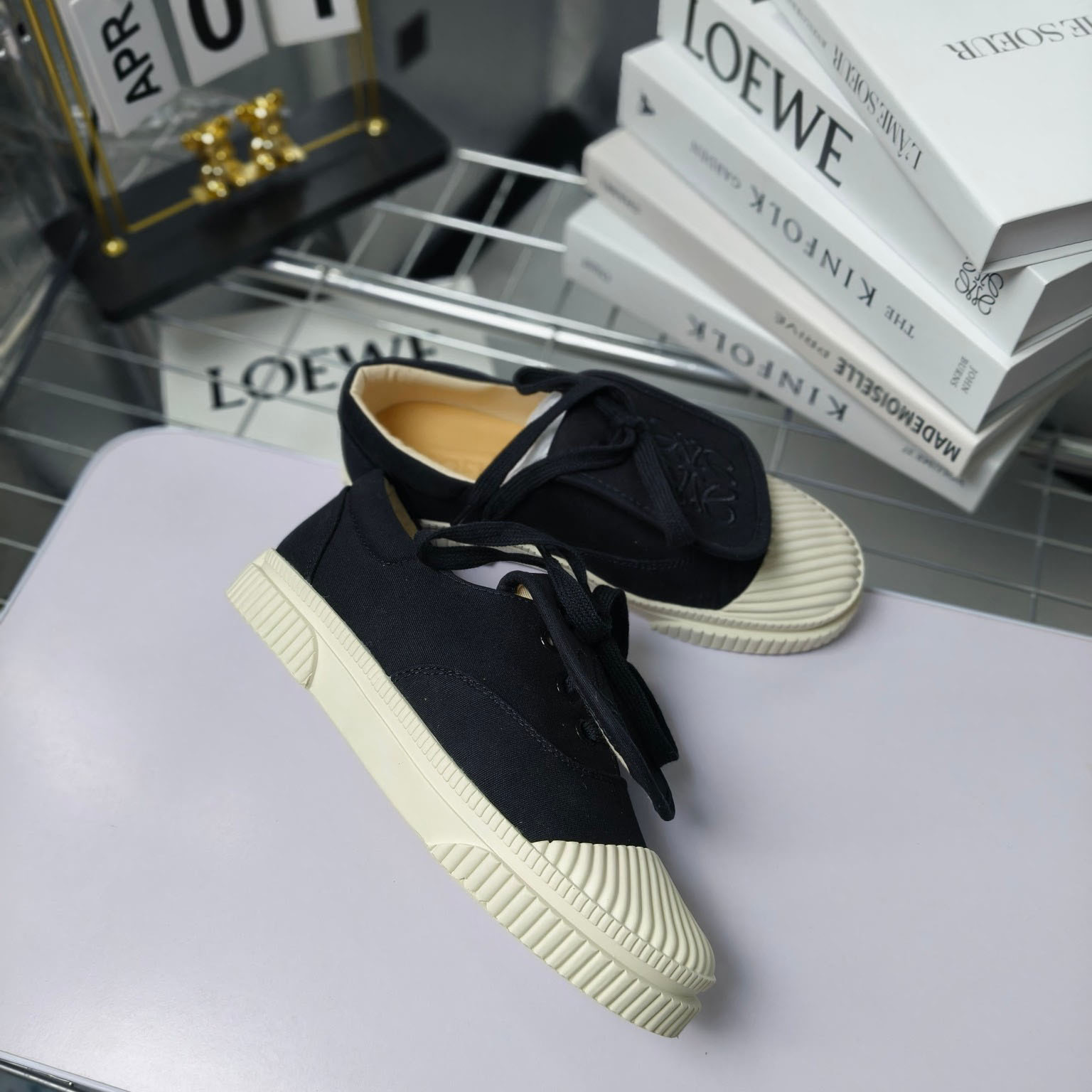 Loewe Anagram Embroidered Flap Low-Top Sneakers - PerfectKickZ