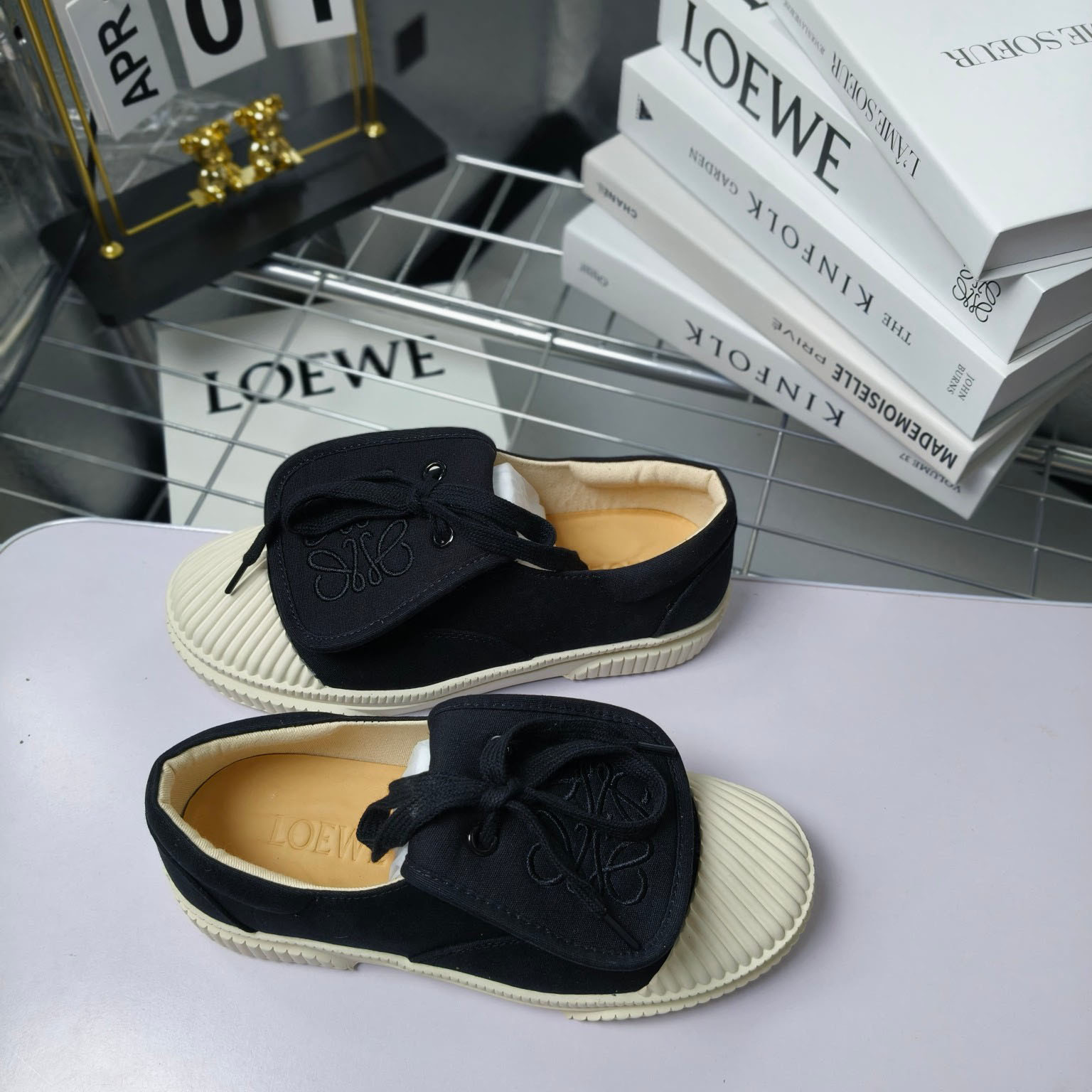 Loewe Anagram Embroidered Flap Low-Top Sneakers - PerfectKickZ