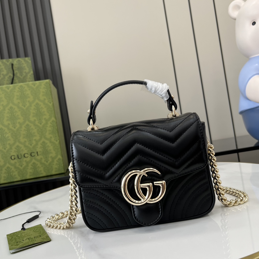 Gucci GG Marmont Mini Top Handle Bag - PerfectKickZ