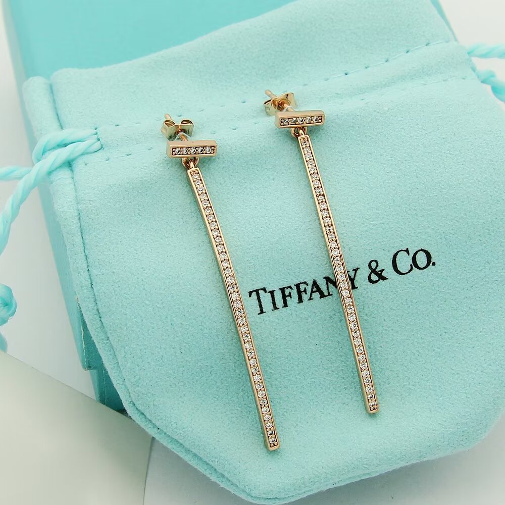 Tiffany & Co. Diamond Bar Earrings - PerfectKickZ