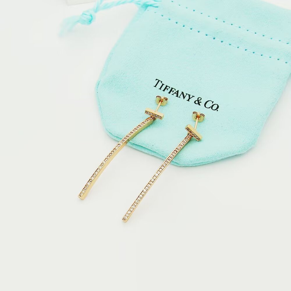 Tiffany & Co. Diamond Bar Earrings - PerfectKickZ