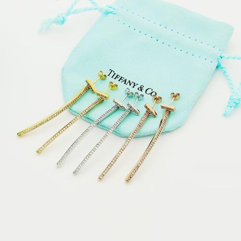 Tiffany & Co. Diamond Bar Earrings - PerfectKickZ