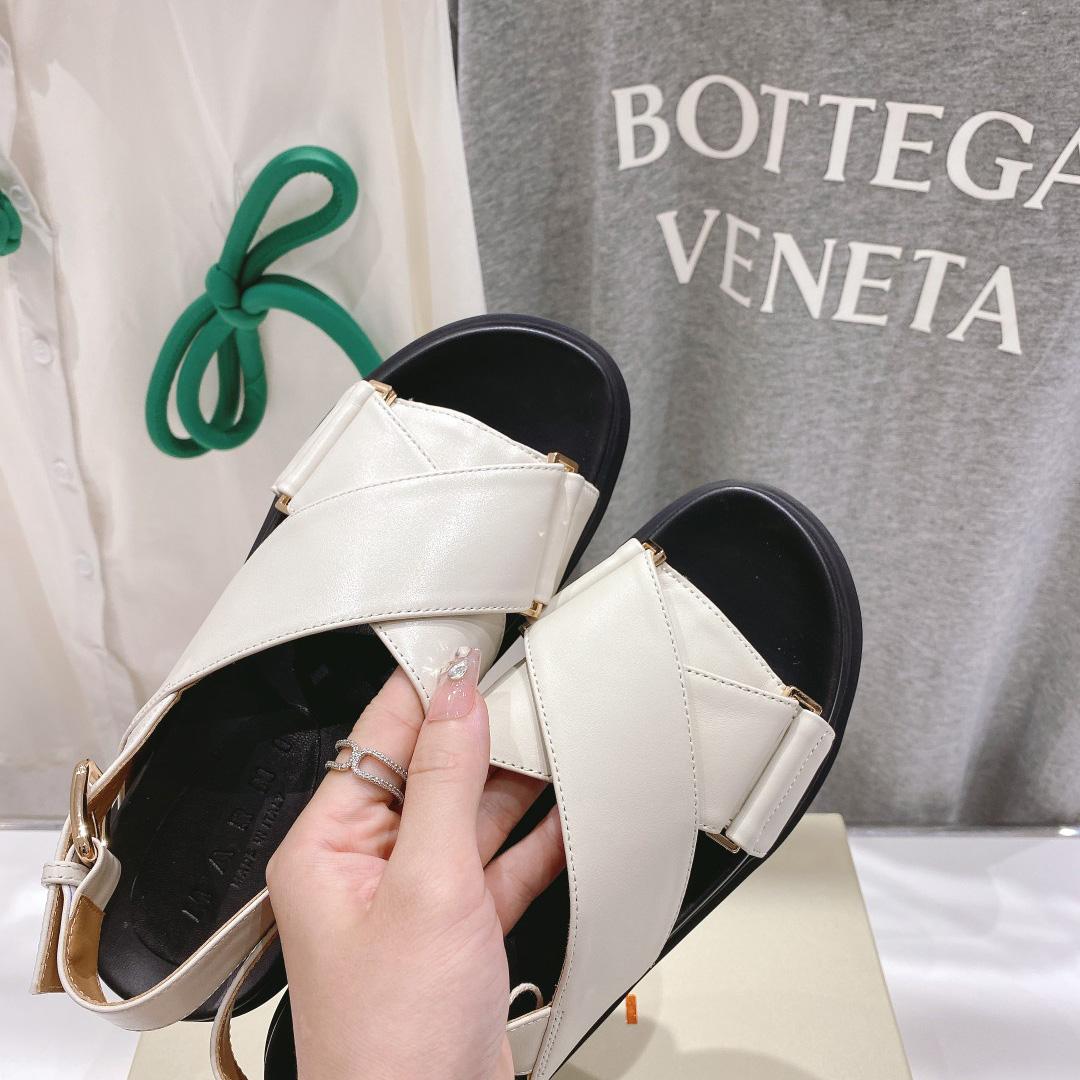 Marni White Leather Fussbett - PerfectKickZ