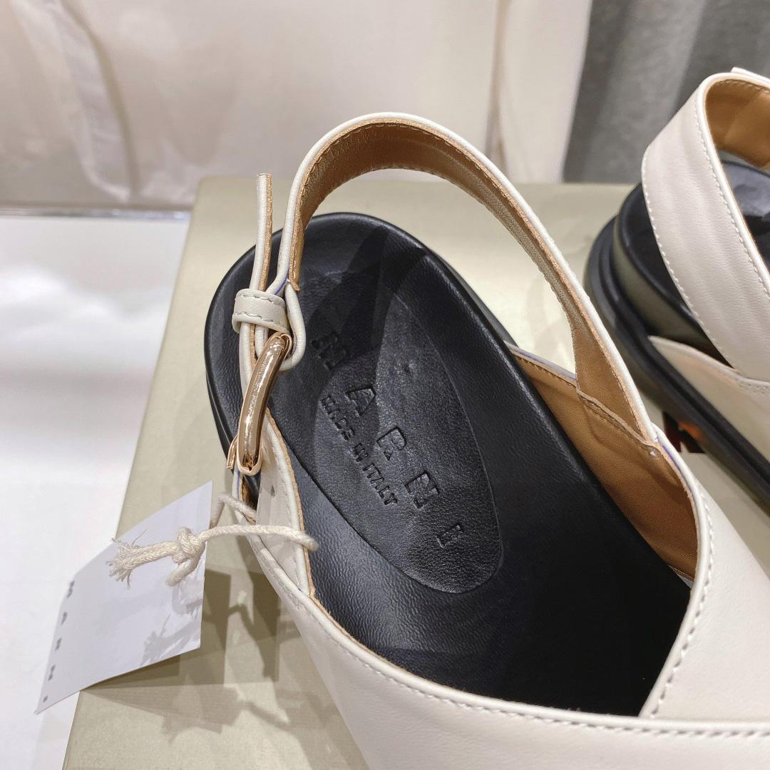 Marni White Leather Fussbett - PerfectKickZ