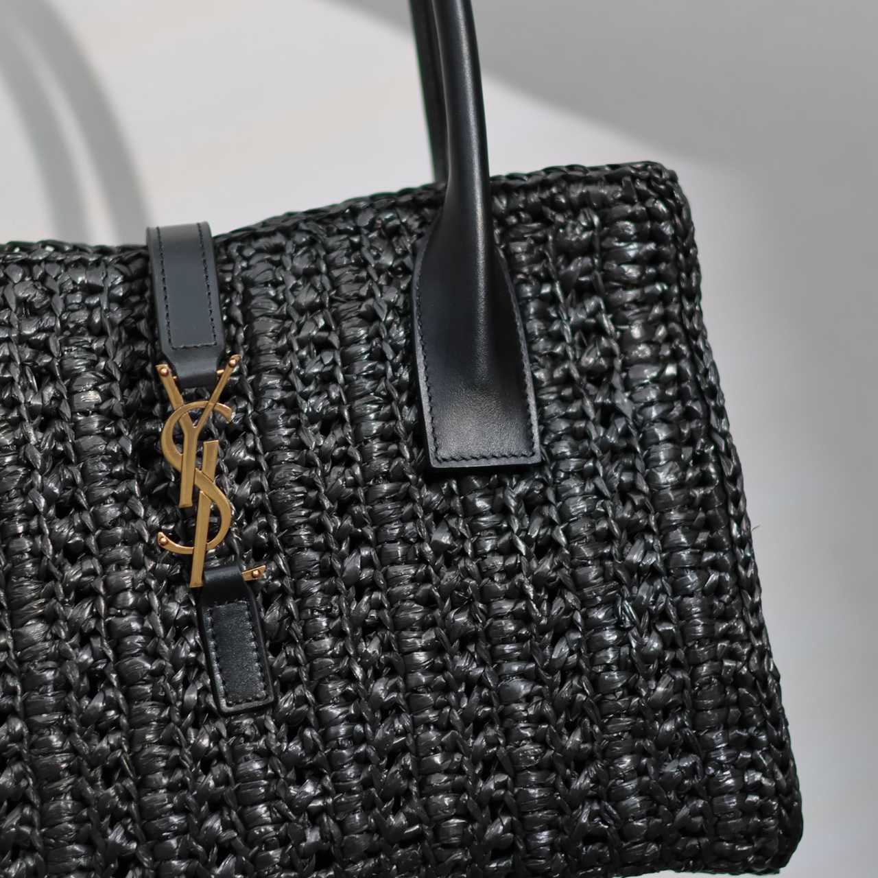 Saint Laurent Panier Raffia Tote Bag  29-21-9cm - PerfectKickZ