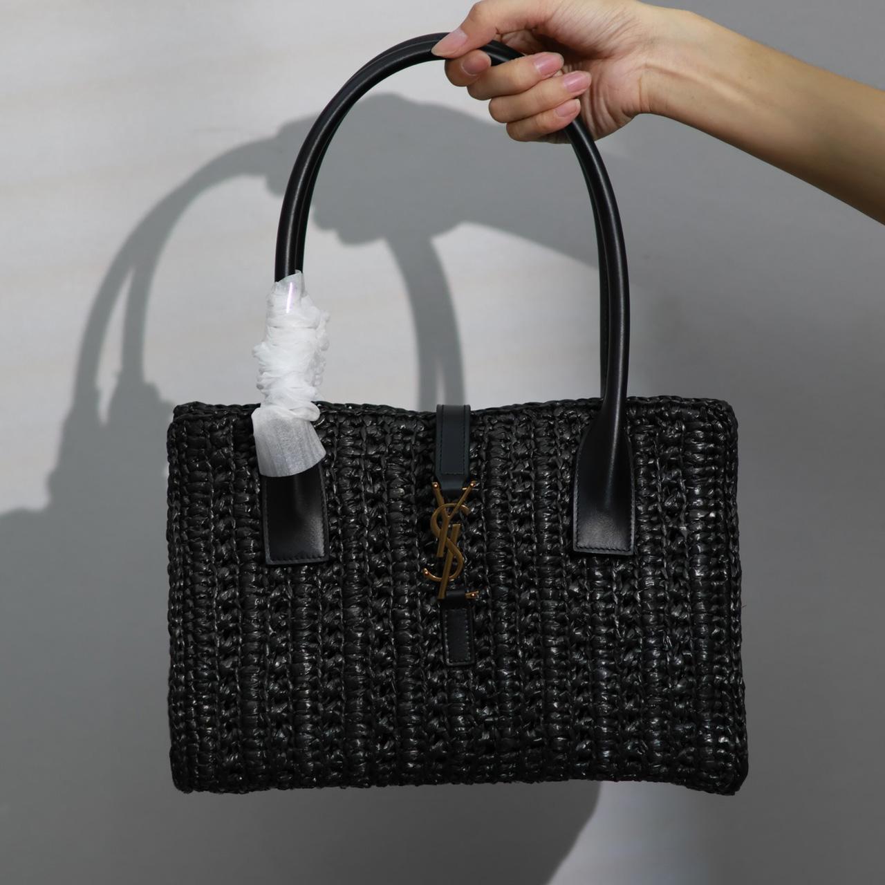 Saint Laurent Panier Raffia Tote Bag  29-21-9cm - PerfectKickZ