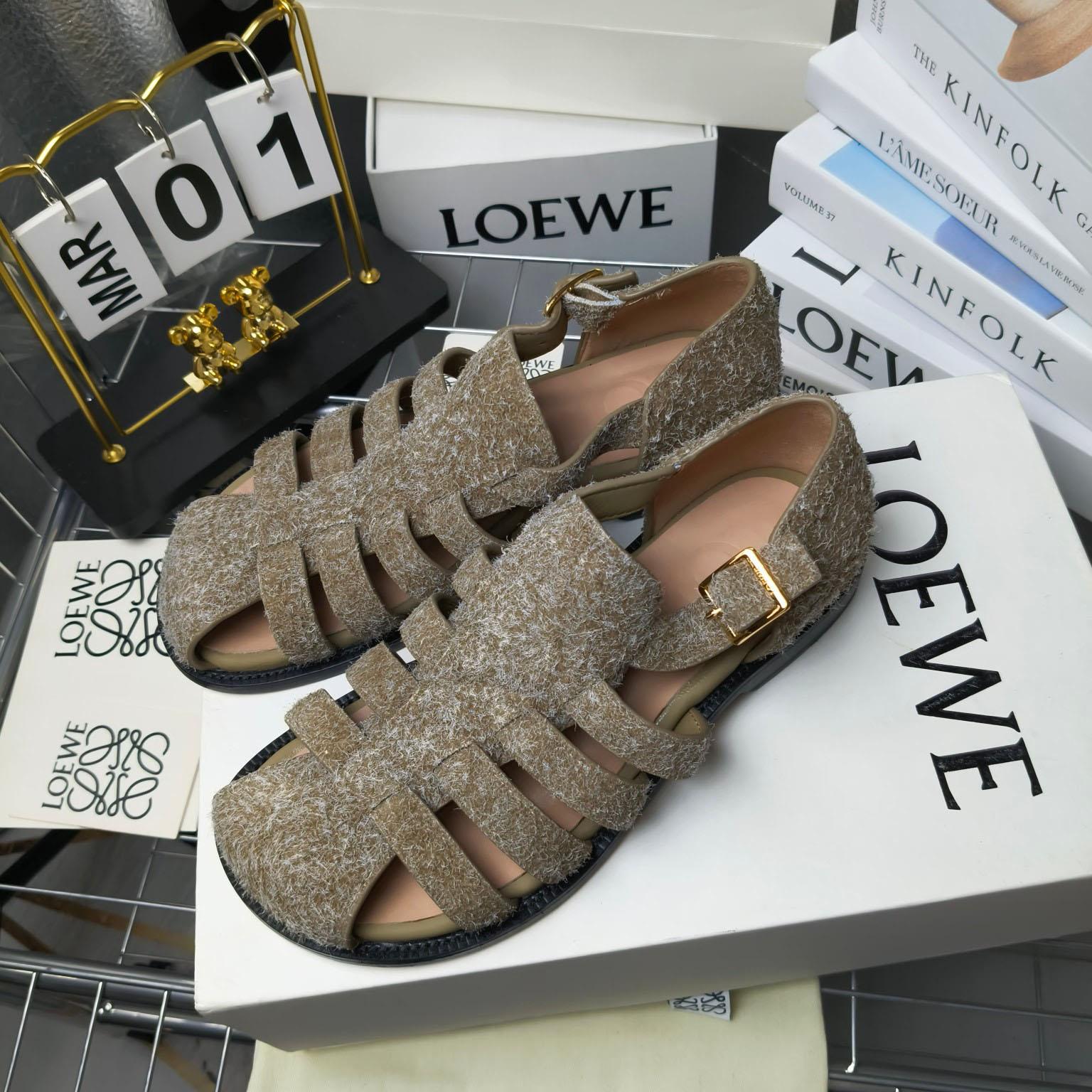 Loewe Campo Sandal In Brushed Suede - PerfectKickZ