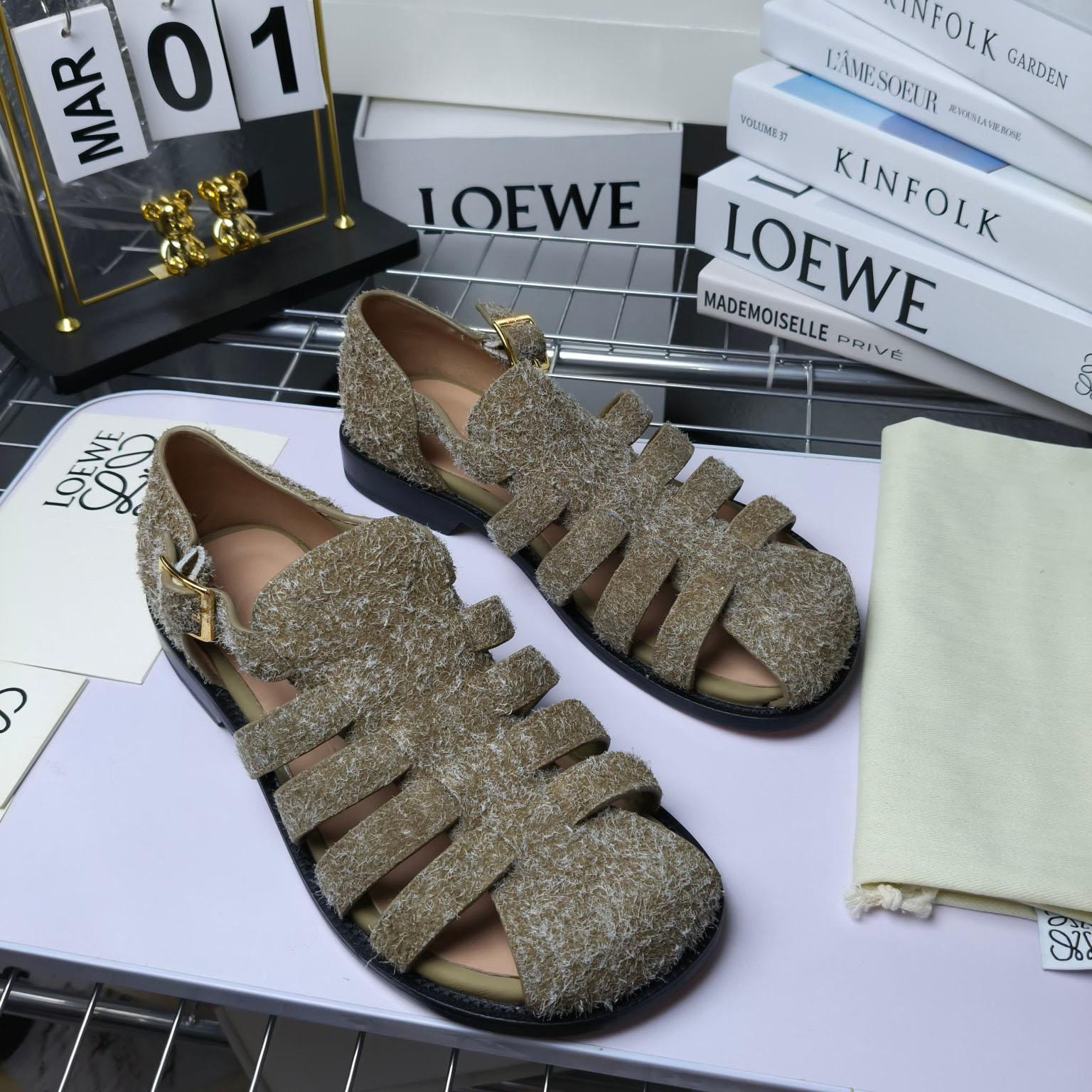 Loewe Campo Sandal In Brushed Suede - PerfectKickZ