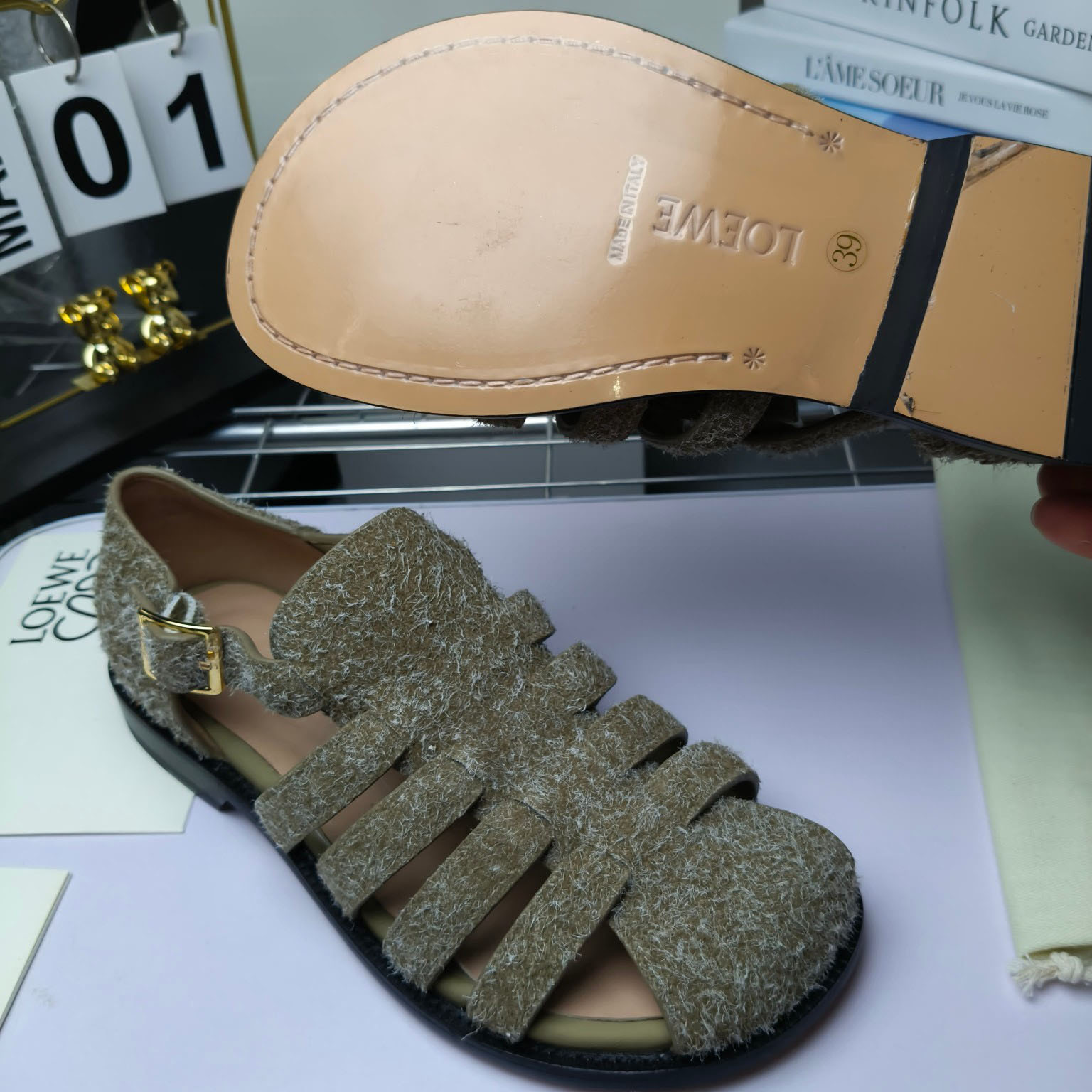 Loewe Campo Sandal In Brushed Suede - PerfectKickZ