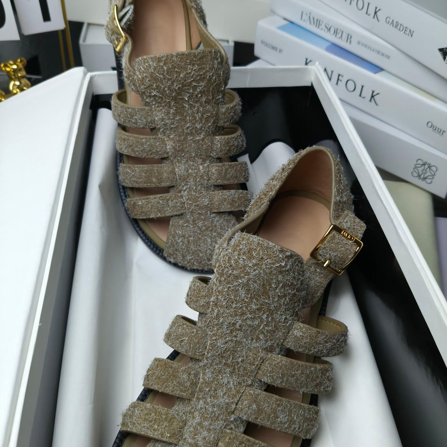 Loewe Campo Sandal In Brushed Suede - PerfectKickZ