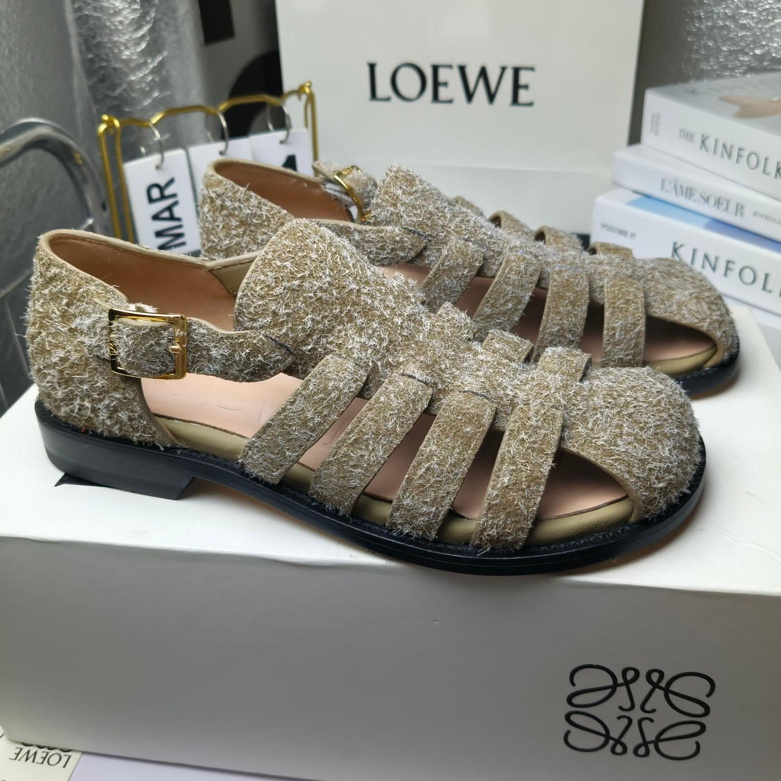 Loewe Campo Sandal In Brushed Suede - PerfectKickZ