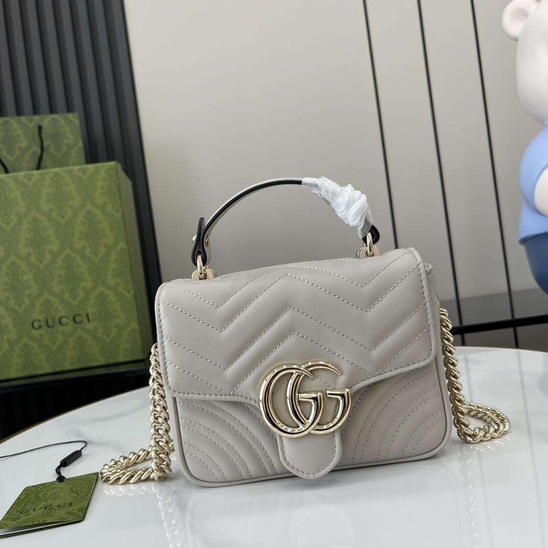 Gucci GG Marmont Mini Top Handle Bag - PerfectKickZ