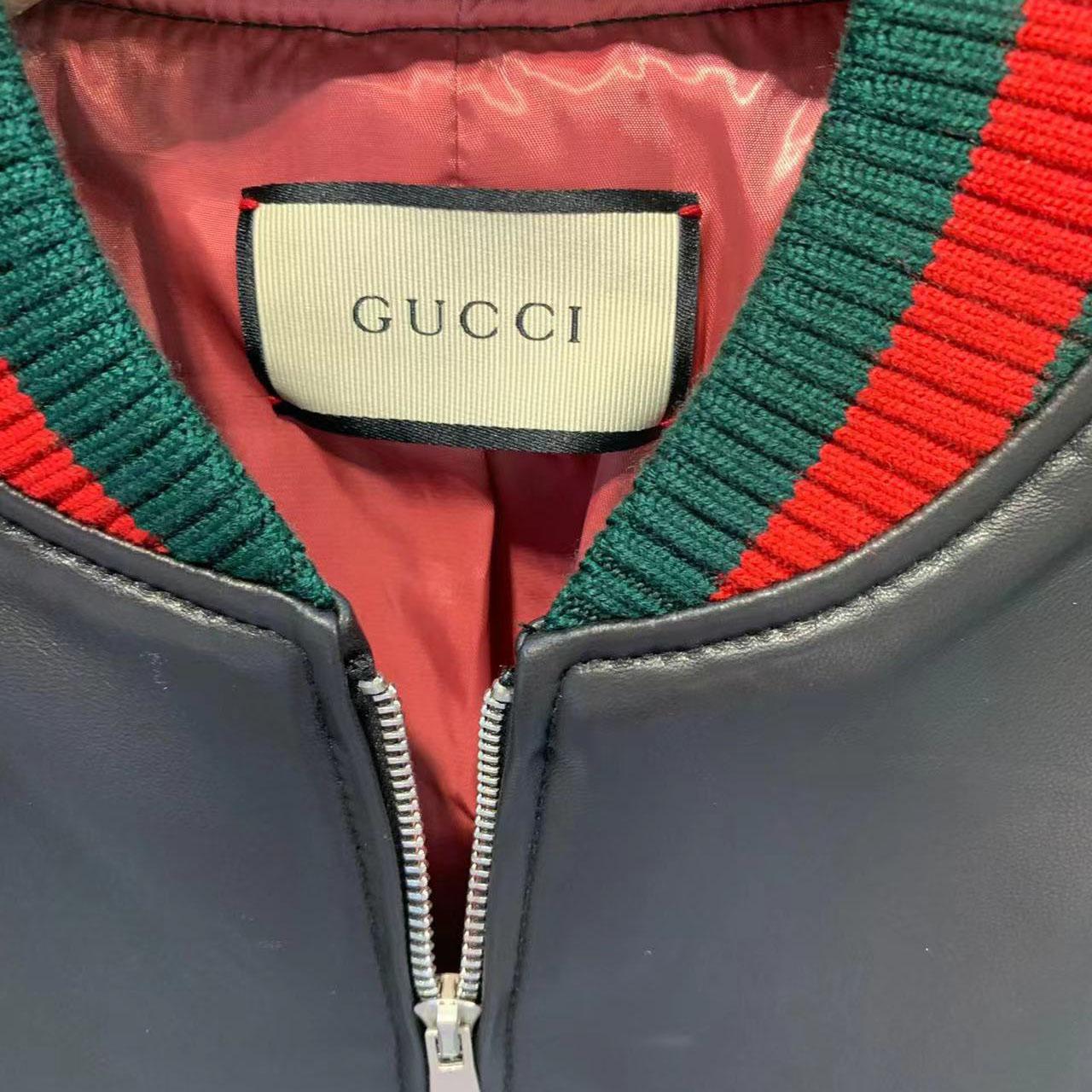Gucci Leather Jacket With Web - PerfectKickZ