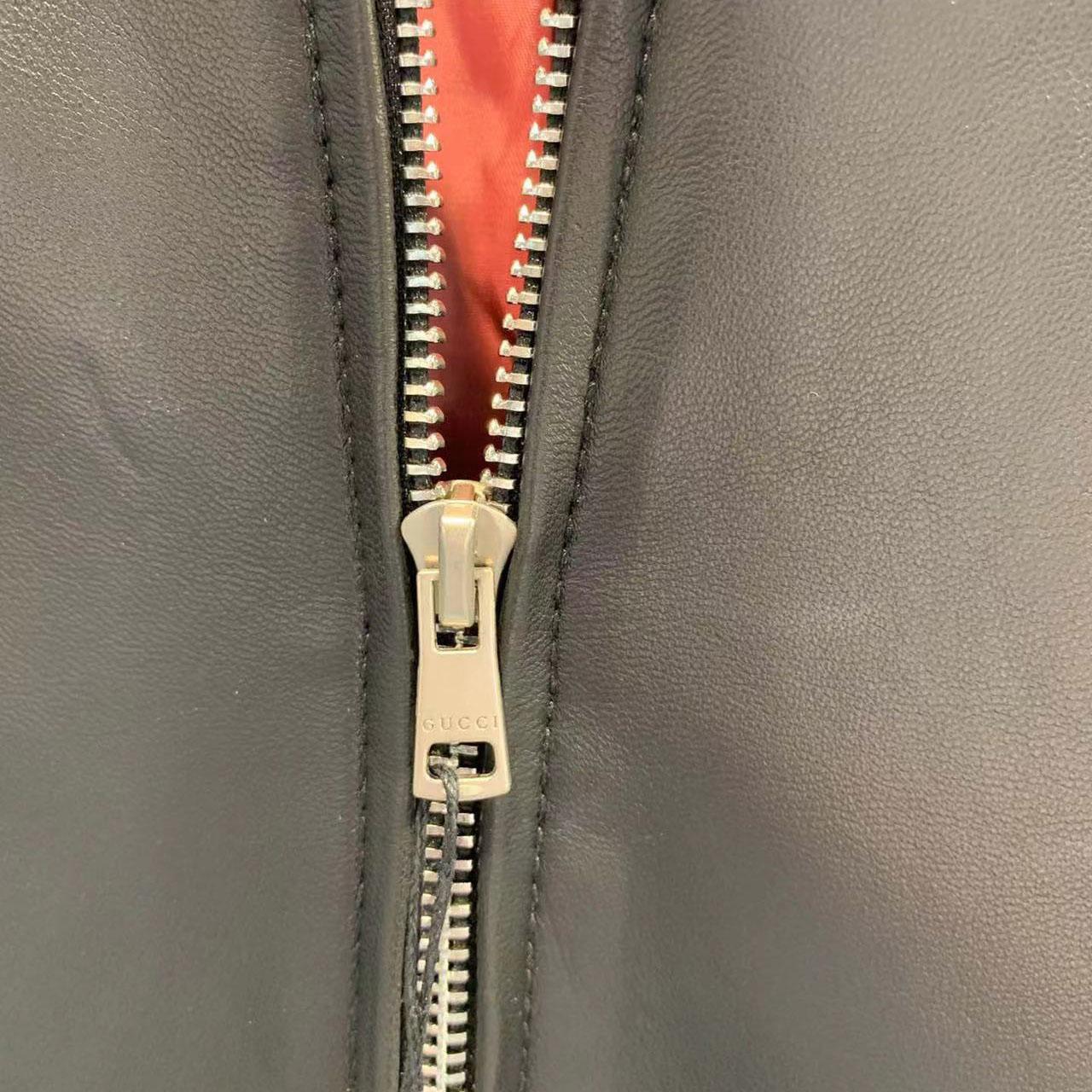 Gucci Leather Jacket With Web - PerfectKickZ