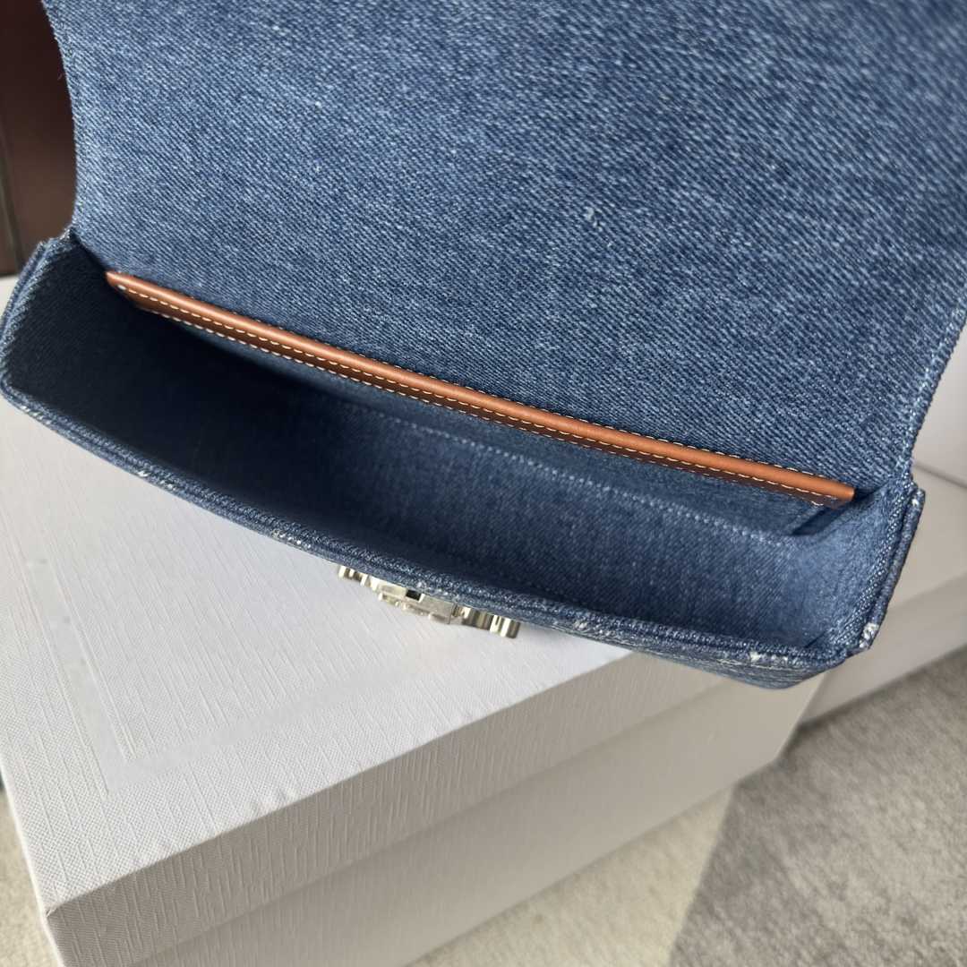 Celine Chain Shoulder Bag Claude In Denim With Triomphe All-over Denim / Silver - PerfectKickZ