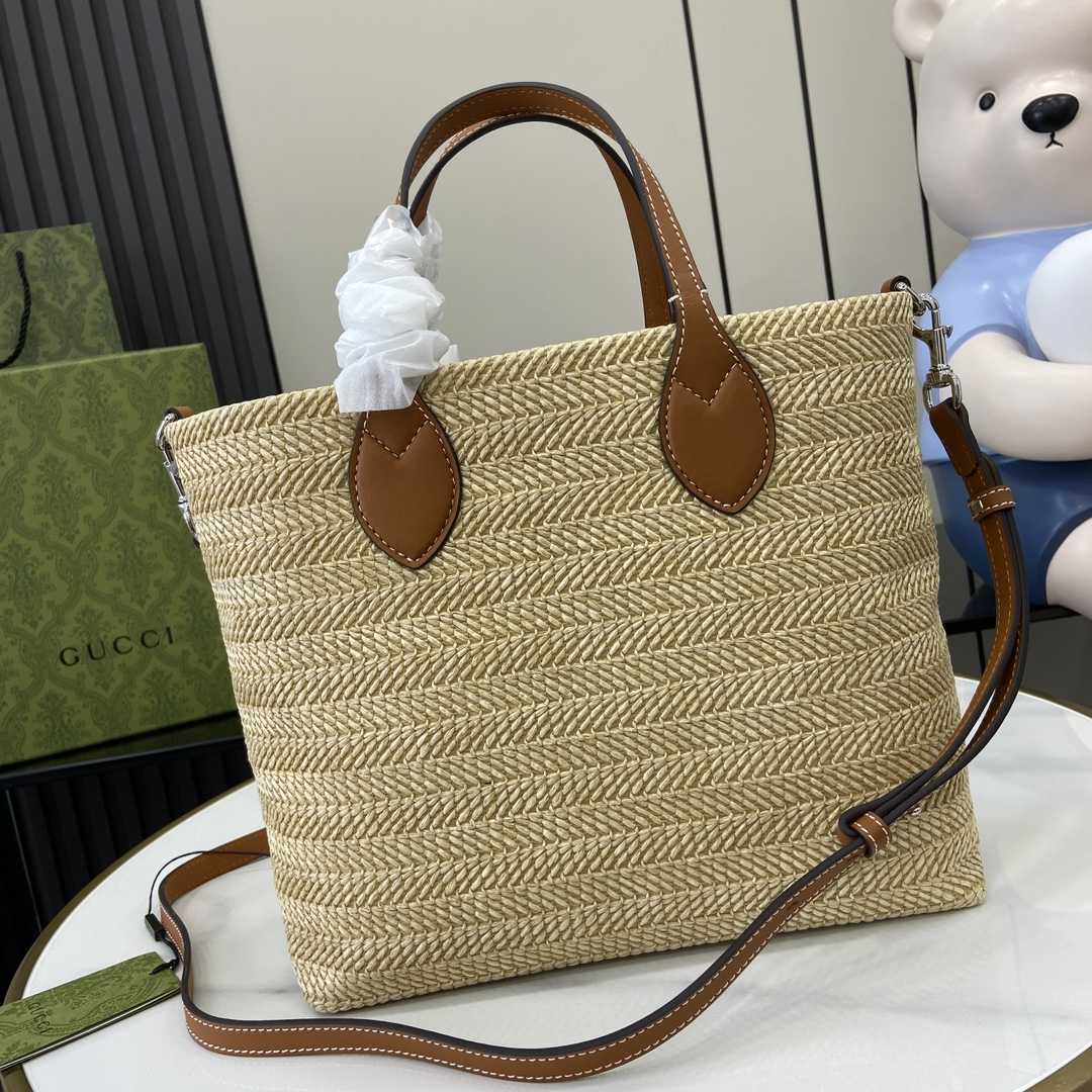 Gucci Small Straw-effect Tote  - PerfectKickZ