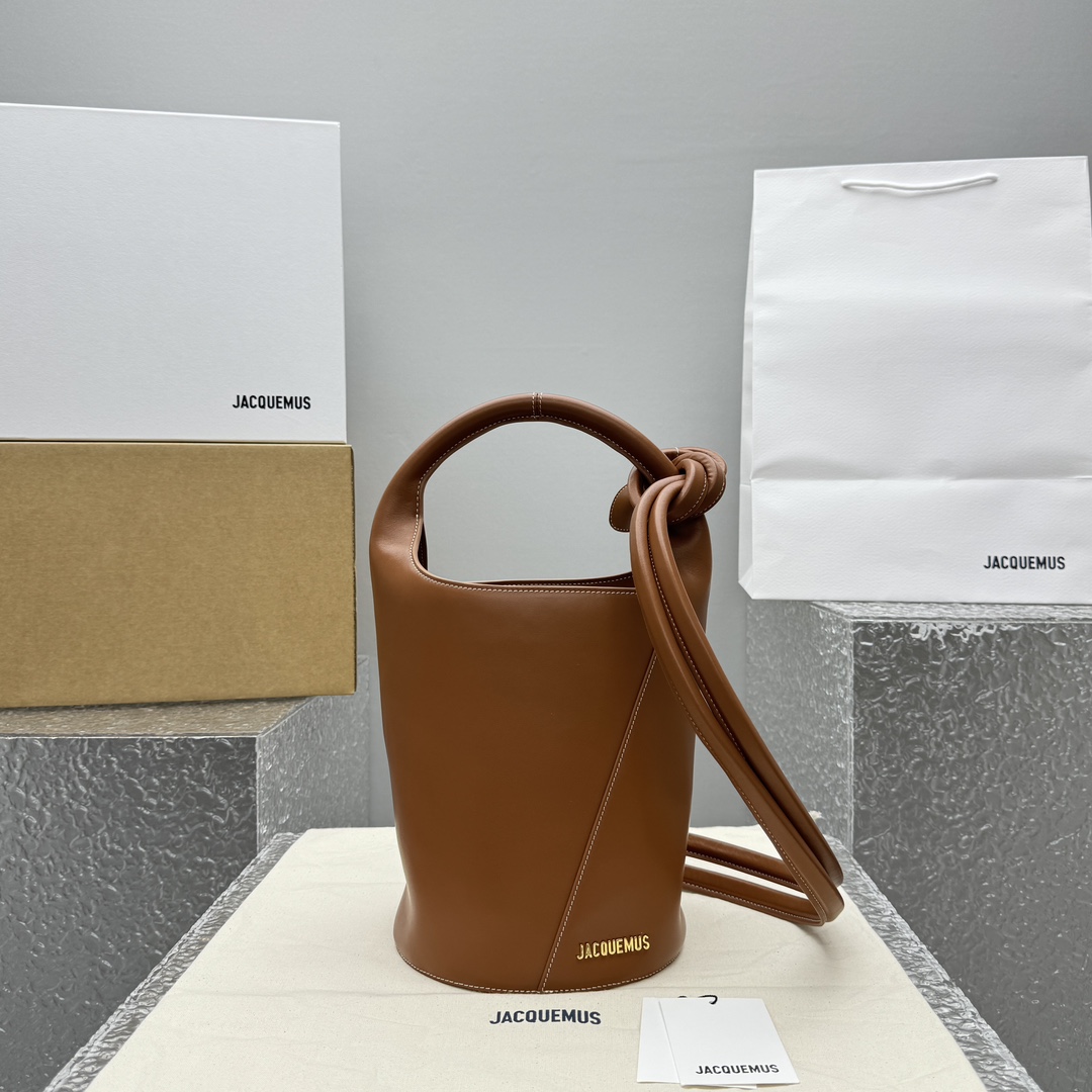 Jacquemus Le petit Tourni Mini Knotted Bucket Bag - PerfectKickZ