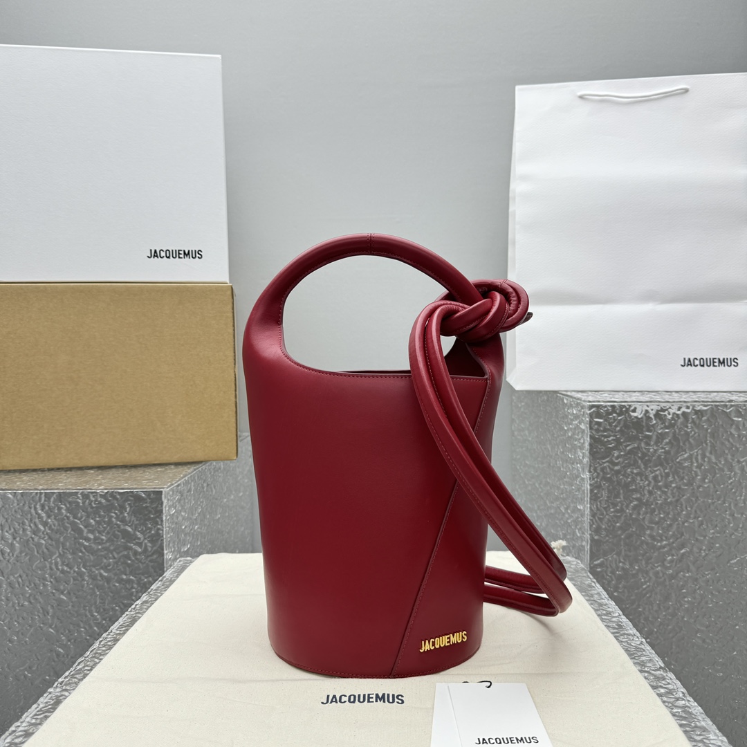 Jacquemus Le petit Tourni Mini Knotted Bucket Bag - PerfectKickZ