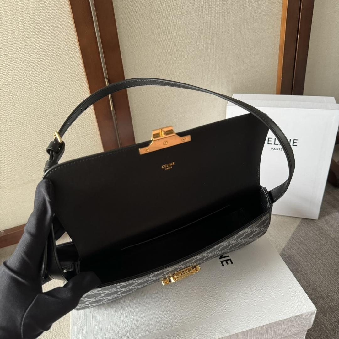 Celine Medium Celine Lola Bag In Triomphe Canvas Two-tone  - PerfectKickZ