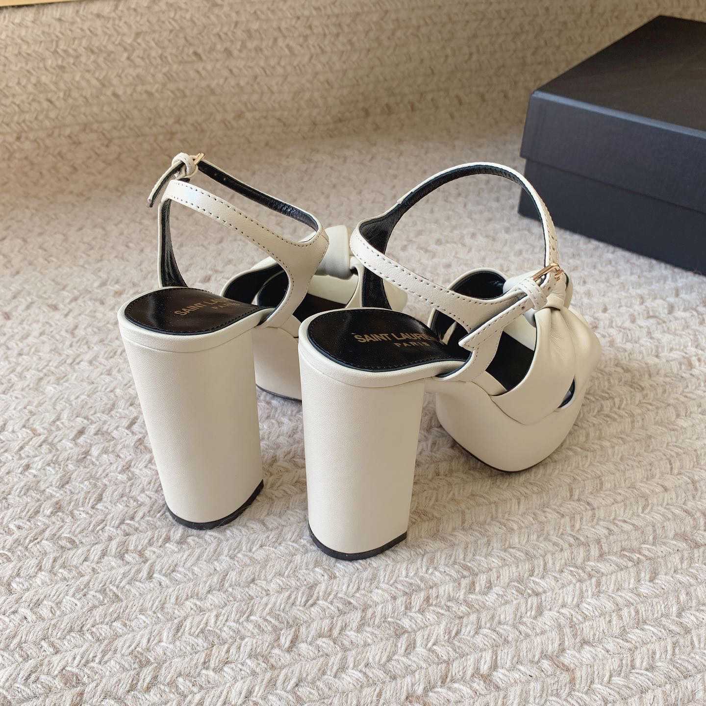 Saint Laurent Bianca Platform Sandals In Smooth Leather - PerfectKickZ