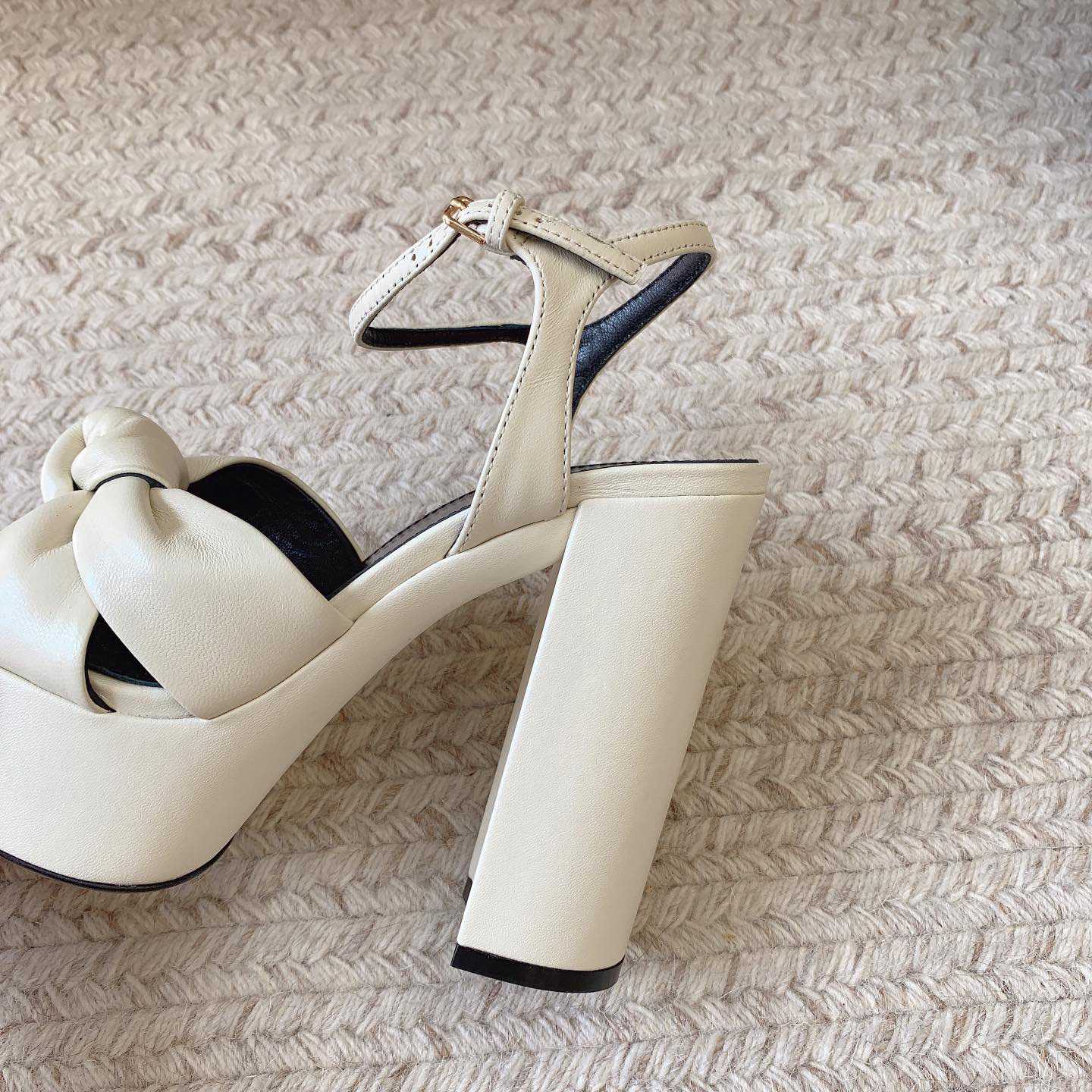 Saint Laurent Bianca Platform Sandals In Smooth Leather - PerfectKickZ