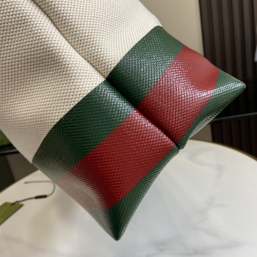 Gucci Canvas Tote Bag With Embossed Detail  - PerfectKickZ