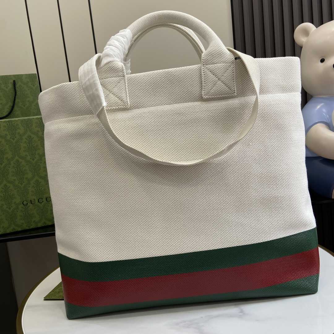 Gucci Canvas Tote Bag With Embossed Detail  - 