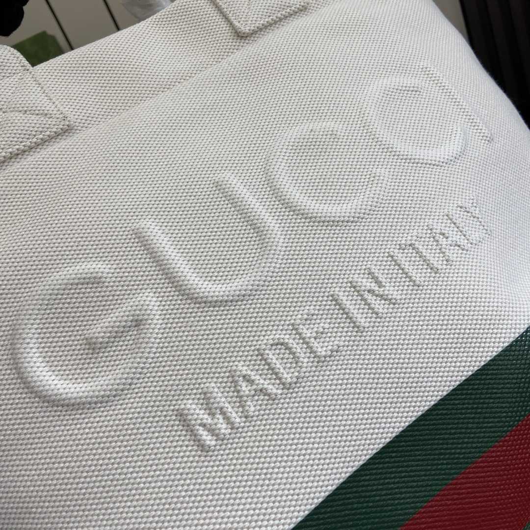 Gucci Canvas Tote Bag With Embossed Detail  - 