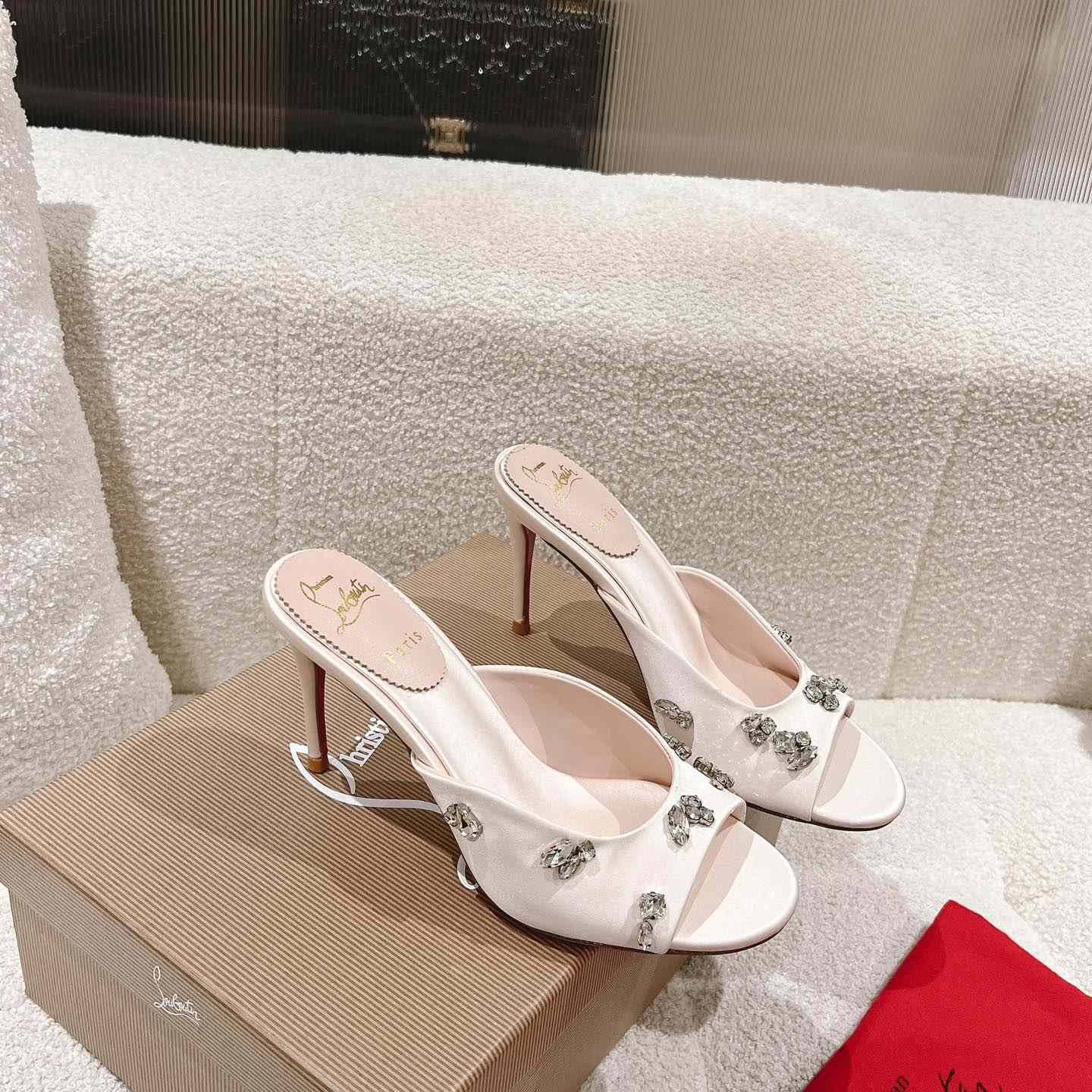 Christian Louboutin Degraqueen 85mm Satin Mules - PerfectKickZ