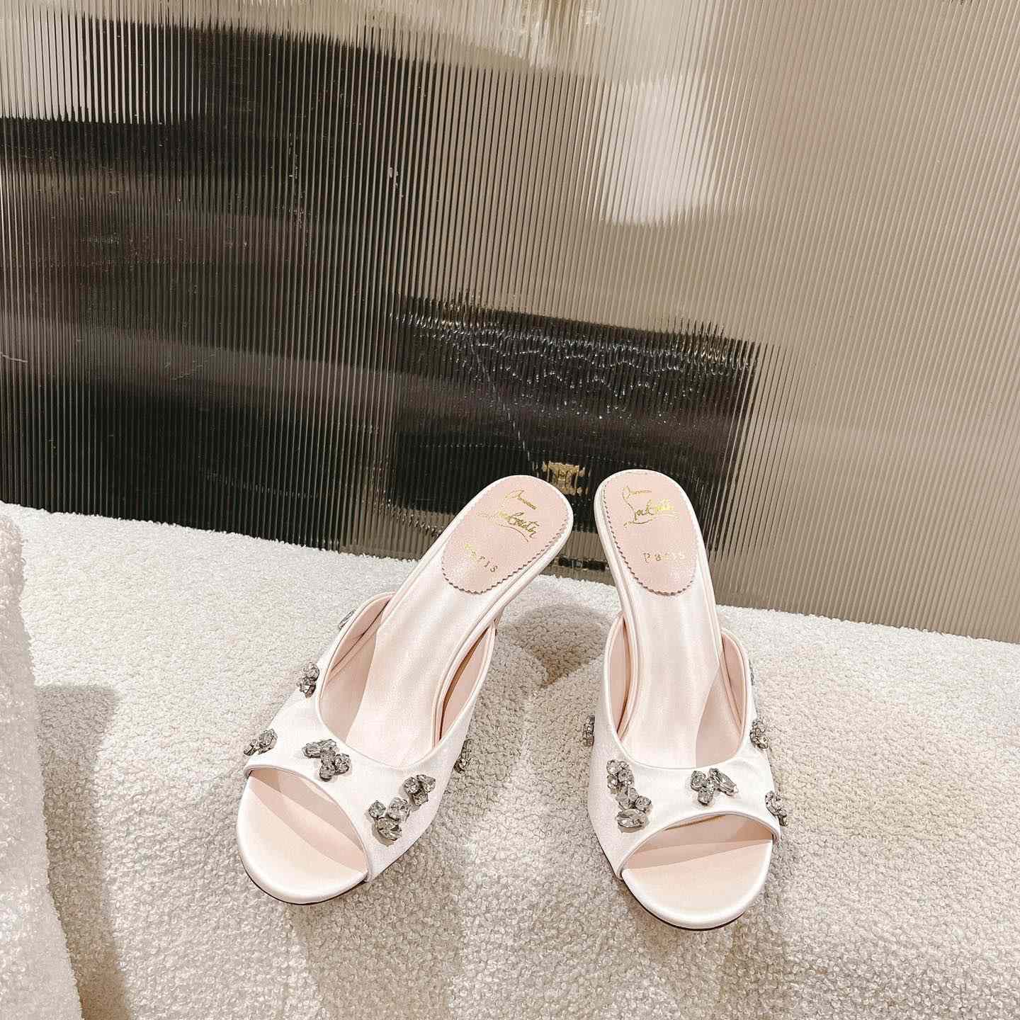 Christian Louboutin Degraqueen 85mm Satin Mules - PerfectKickZ